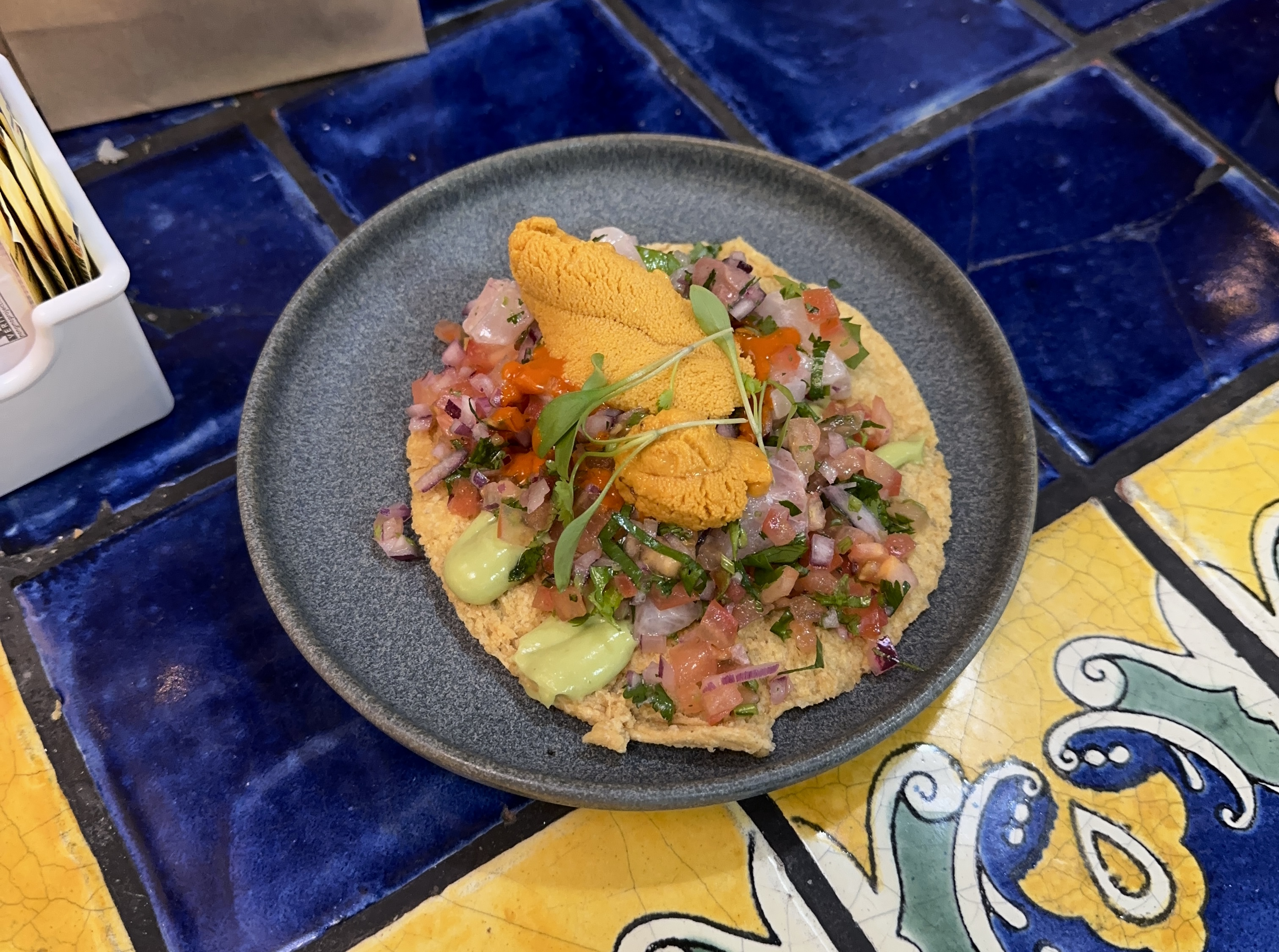 Kanpachi & Uni Tostada